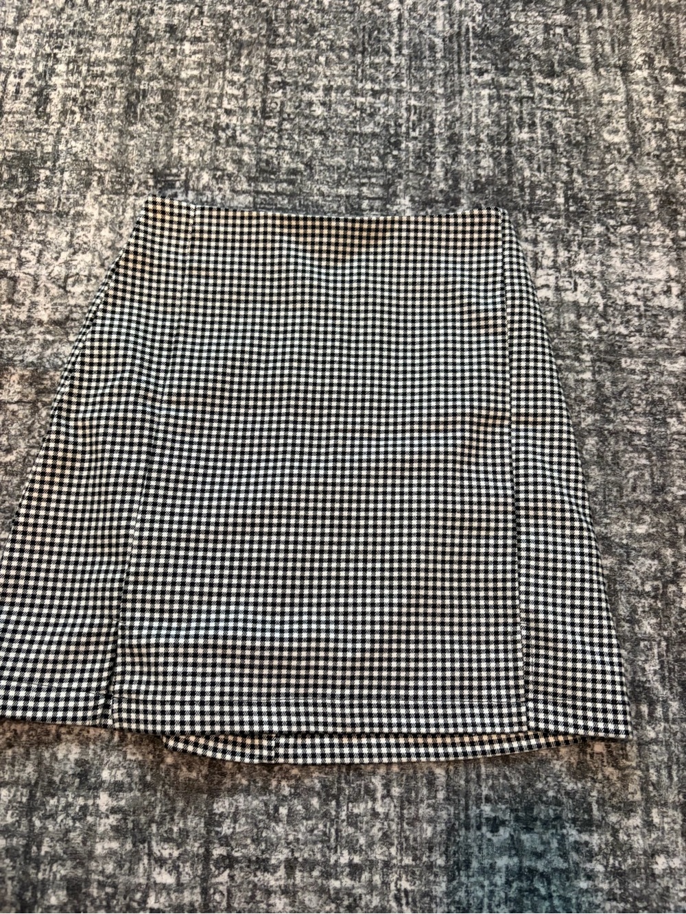 John Galt Black & White Houndstooth Mini Skirt